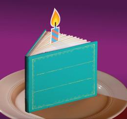 book with birthday candle bookmark