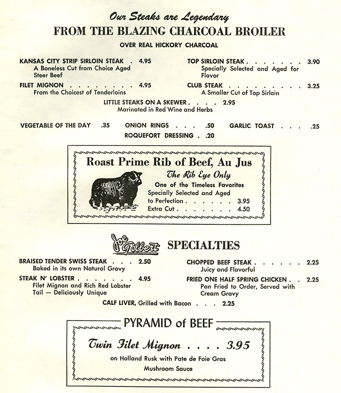 Section of the Four Winds Menu