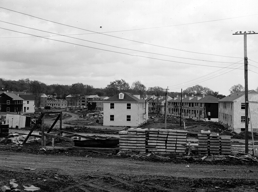 Construction of Village Green Apartments, 1950.
