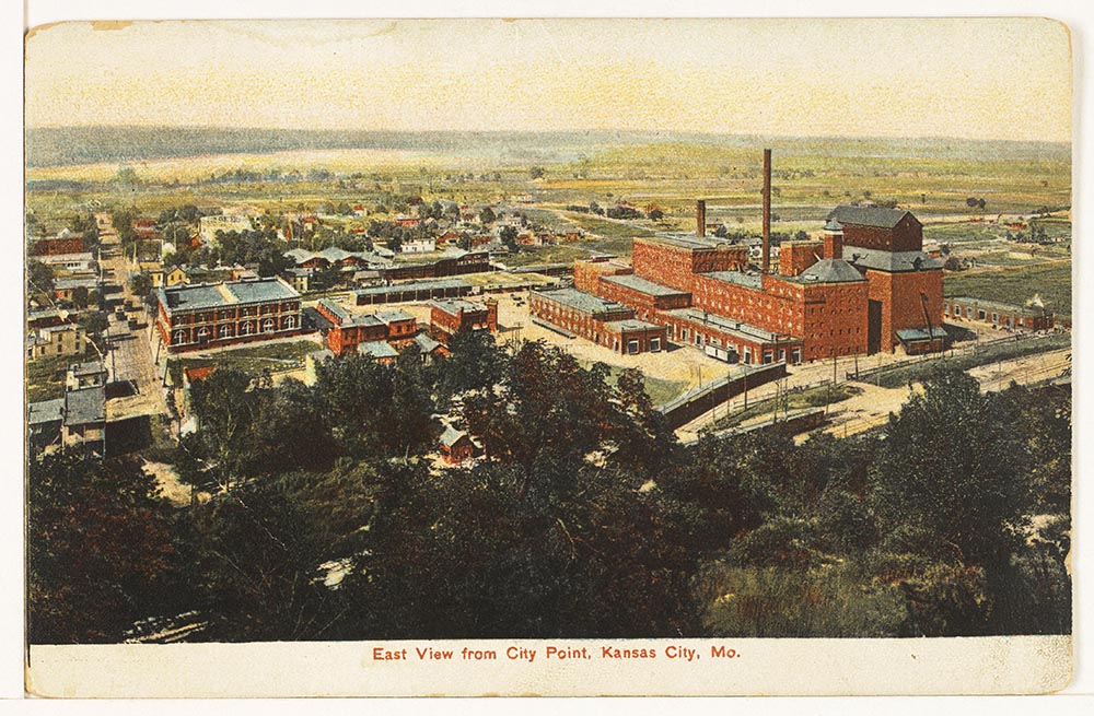 Postcard showing the Heim Brewery in the East Bottoms, 1907.