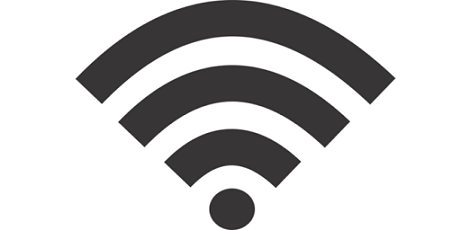 growing wi-fi signal from black circle