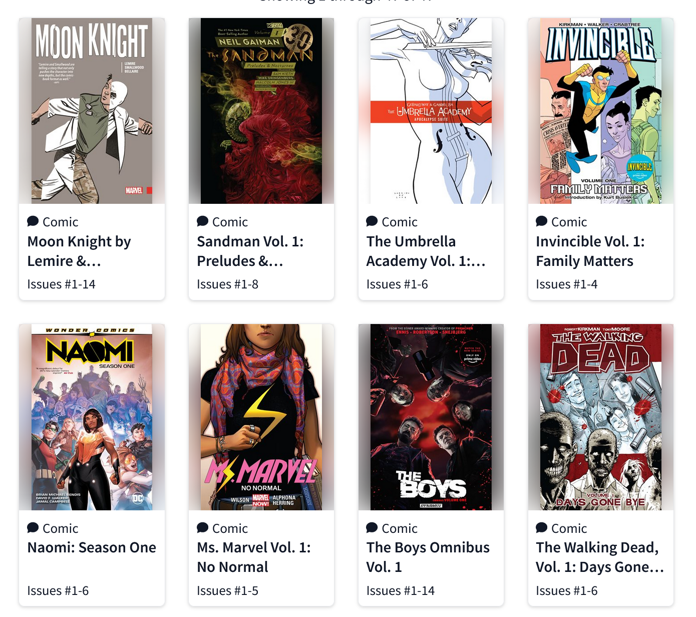 various comic book covers