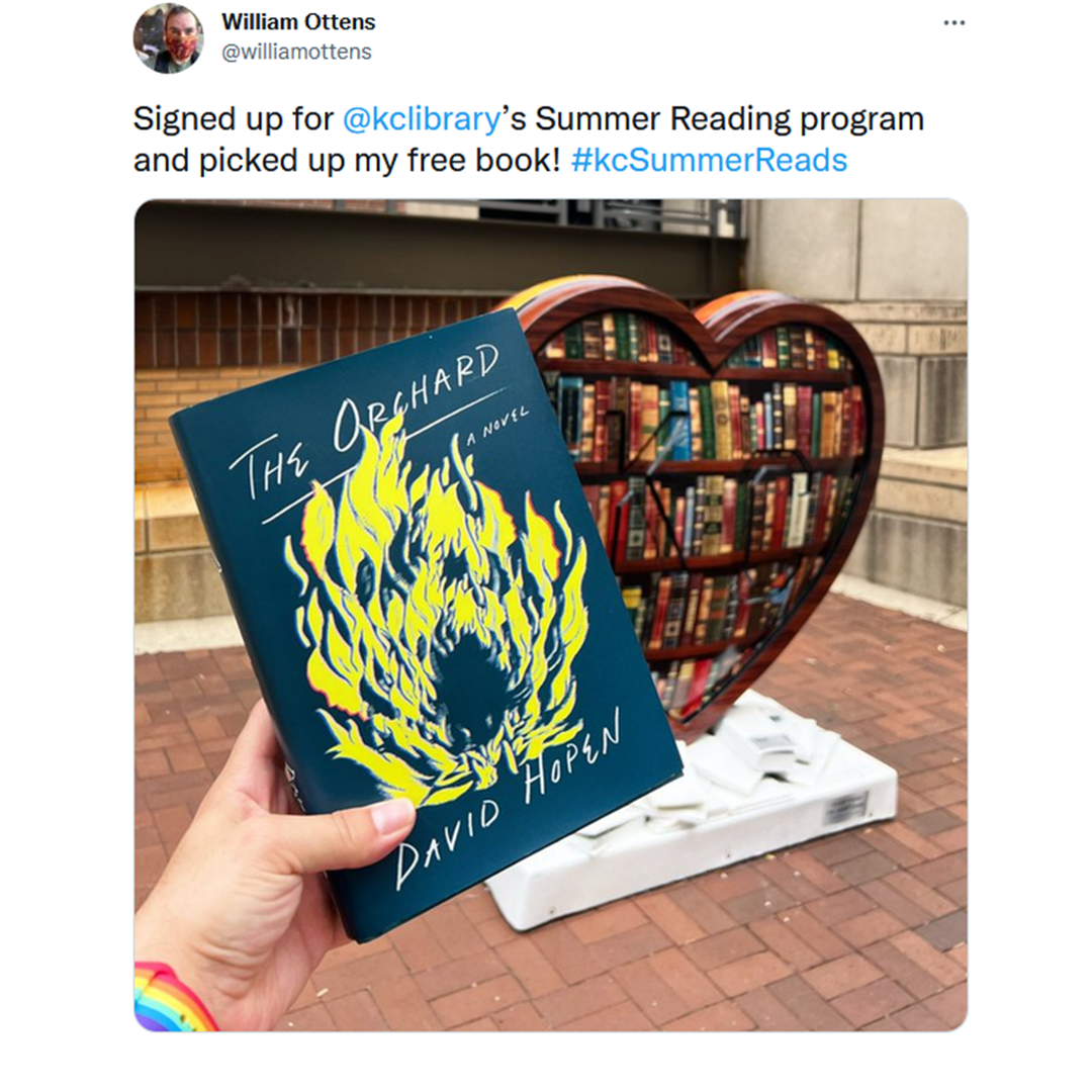 Screenshot of patron comment about getting a free book for Summer Reading signup