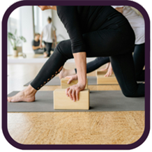 woman doing yoga on box