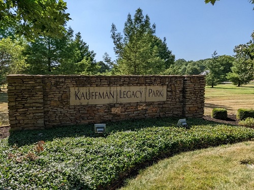 Kauffman Legacy Park stone entrance