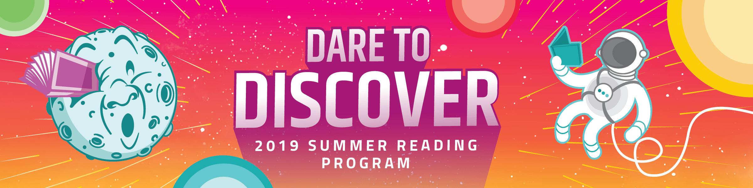 2019 Dare to Discover astronaut reading a book