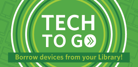 'Tech to Go' on green background with circles