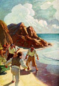 Men Against the Sea illustration by N.C. Wyeth