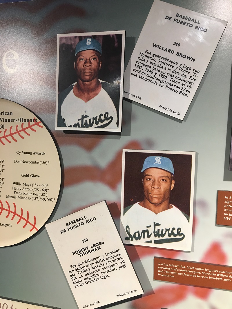 Inside the Negro Leagues Baseball Museum at the 18th and Vine District, keep an eye out for two baseball cards displayed, Willard Brown and Robert (Bob) Thurman.