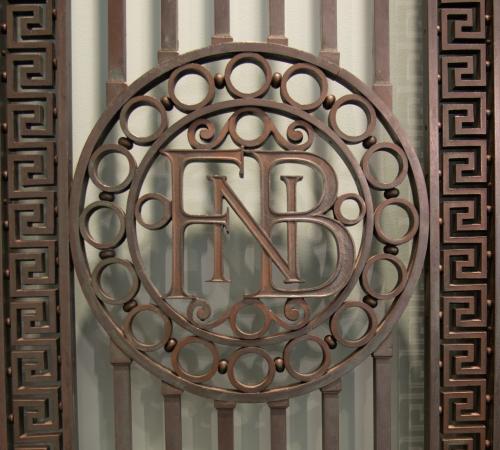 First National Bank Bronze Doors detail