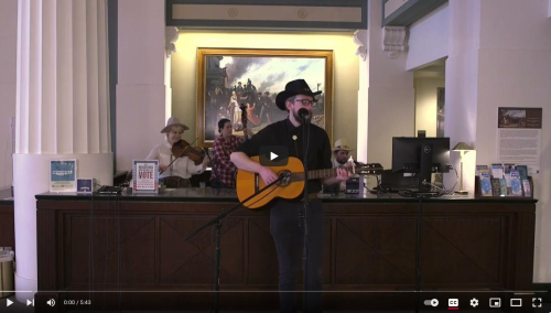 A video still of Nash High's 'Old Town Library' filmed at the Central Library.