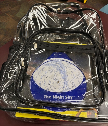 A stargazing backpack kit is housed at the Ruiz Branch.