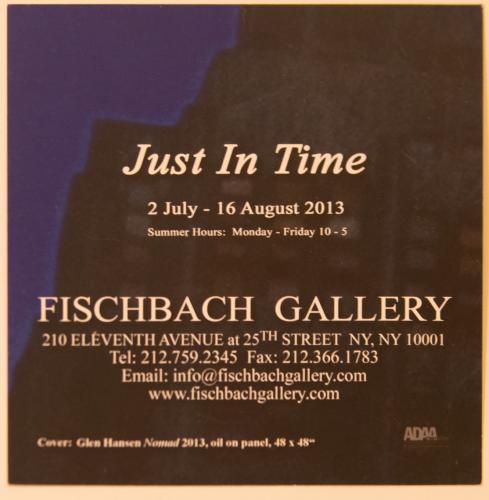 Glen Hansen "Just in Time" postcard from 2013 Fishbach Gallery Exhibit, back