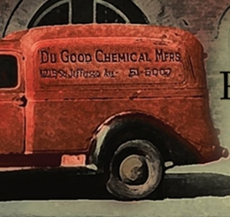 red chemical truck