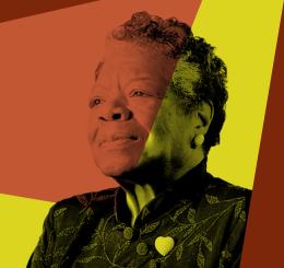 Maya Angelou with color blocks