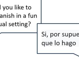 comic style conversation in English and Spanish