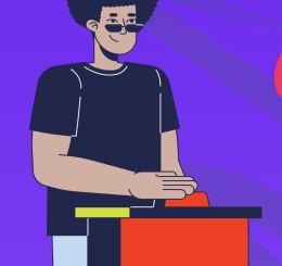 illustration of gameshow contestants