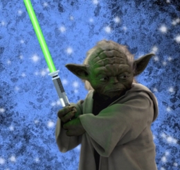 Yoda with lightsaber