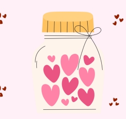illustration of heart filled jar
