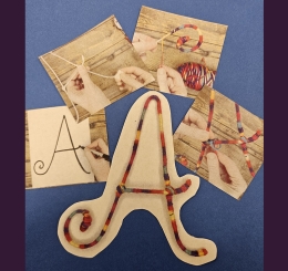 yarn wrapped wire letter