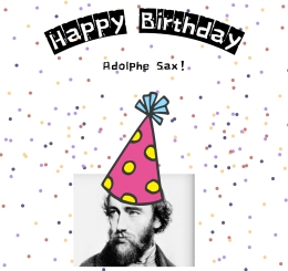 Adolphe Sax with birthday hat