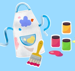 illustrations of art supplies