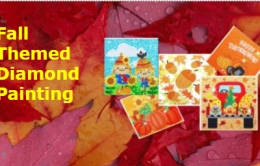 diamond paintings on red leaves