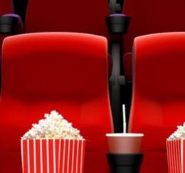 movie theater seating with refreshments