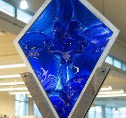 Handblown Sculpture in Blue