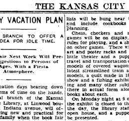 Except from a Kansas City Star article about the Library Book Fair in 1937.