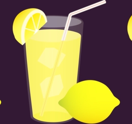 illustration of 3 glasses of lemonade with straw