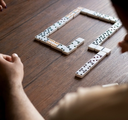 person playing dominos 