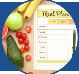 vegetables and weekly calendar