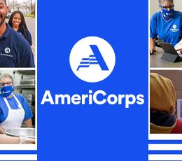 AmeriCorps logo with images of people