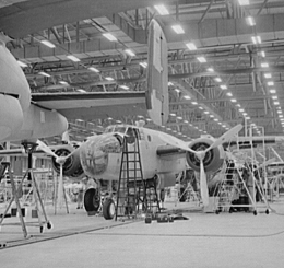 North American Aviation B-25 bomber production plant in Kansas City, Kansas.