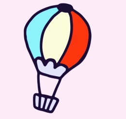illustration of a hot air balloon and tree