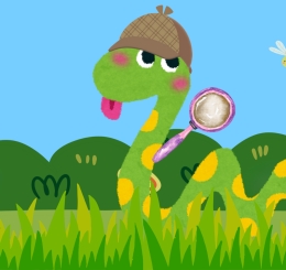 illustration of snake in grass