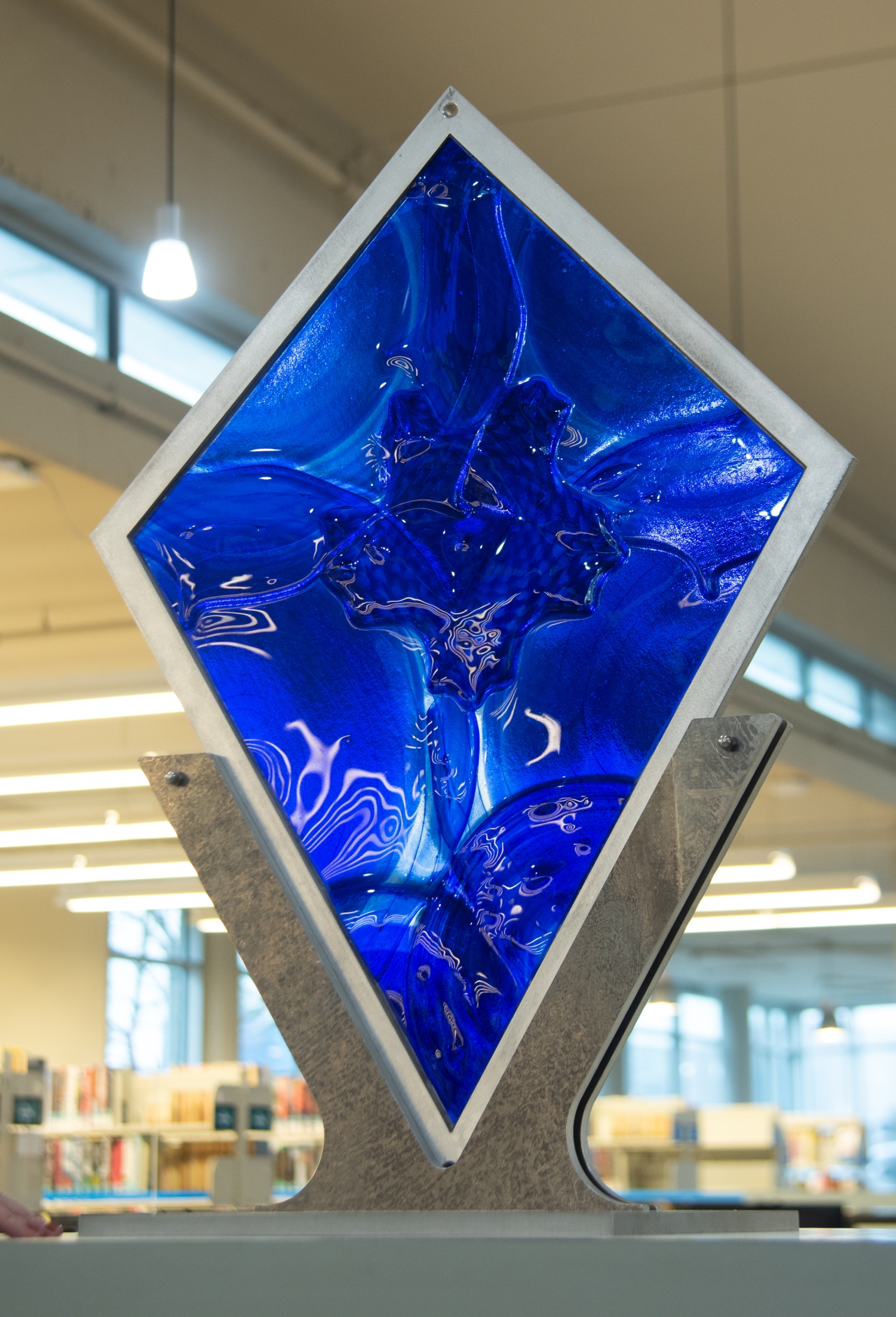 Handblown Sculpture in Blue