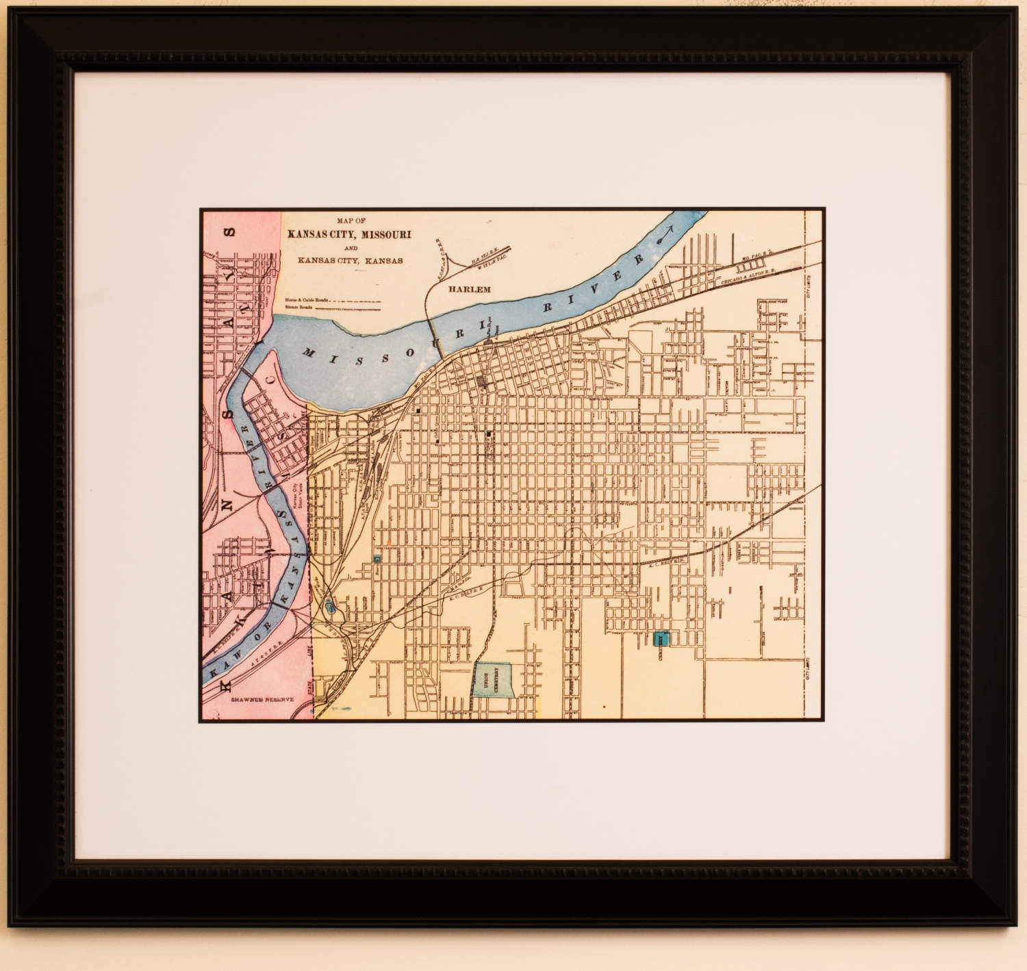 Map of Kansas City, MO and Kansas City, KS