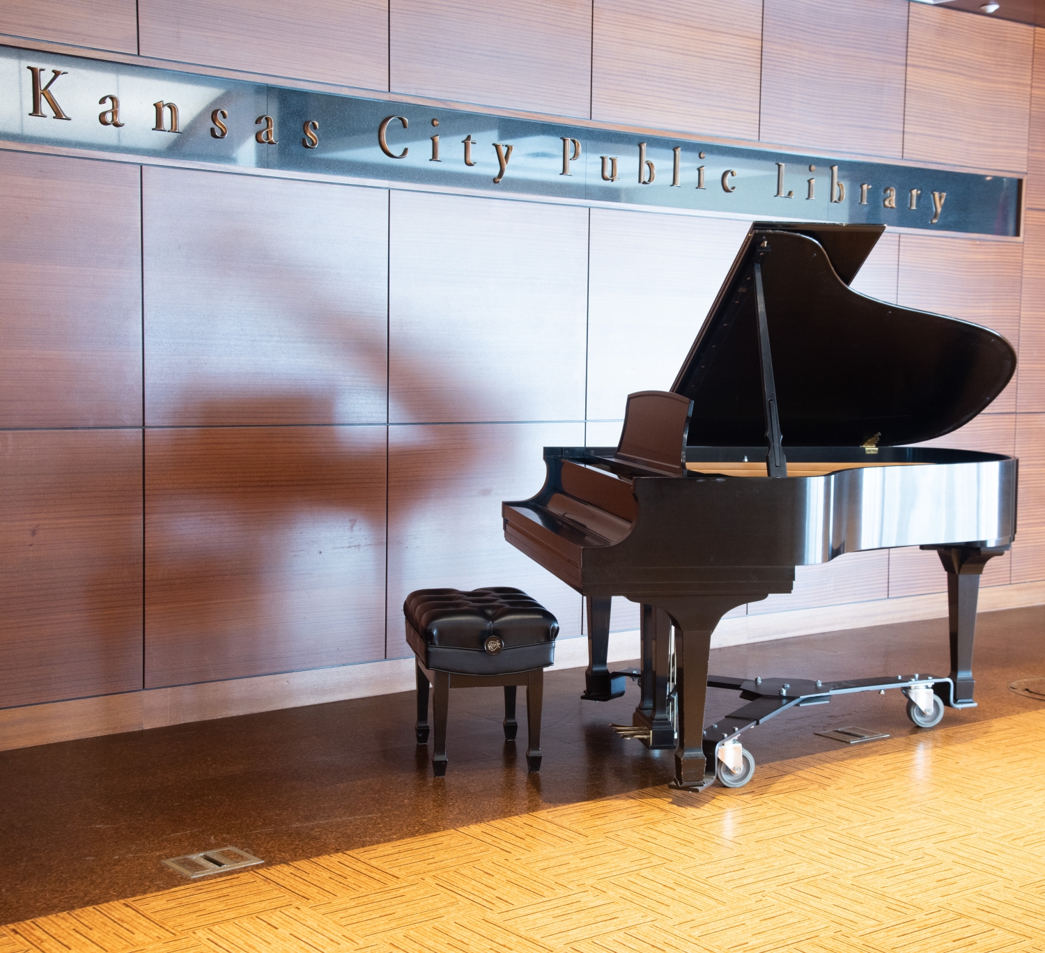 Steinway piano, open