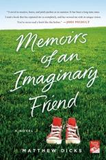 The cover of Memoirs of an Imaginary Friend has mostly green grass, with a hint of blue sky at the top and a pair of red converse shoes 