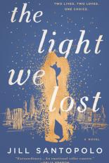 The Light We Lost cover has a blue background with a gold silhouette of a male and female couple in an embrace