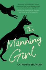 The Manning Girl has a green back ground with two dogs filled in with black