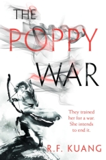 A white cover with a smoky art of a person with a bow and arrow ready to shoot an arrow.