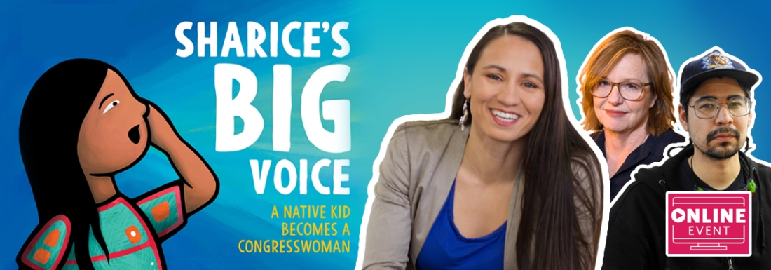 Sharice Davids and cartoon of self