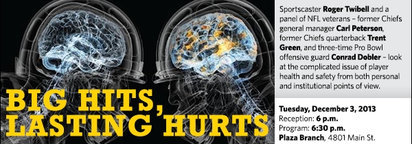 two brains with football helmets and neurons firing