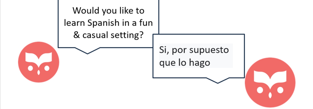 comic style conversation in English and Spanish