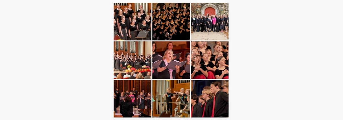 9 photos of choir in grid