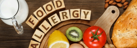 various food with wooden blocks