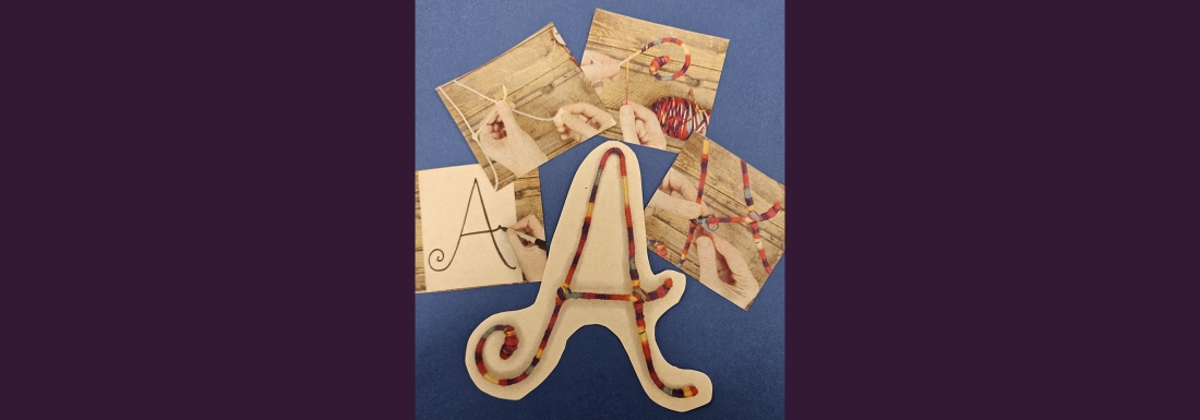 yarn wrapped wire letter